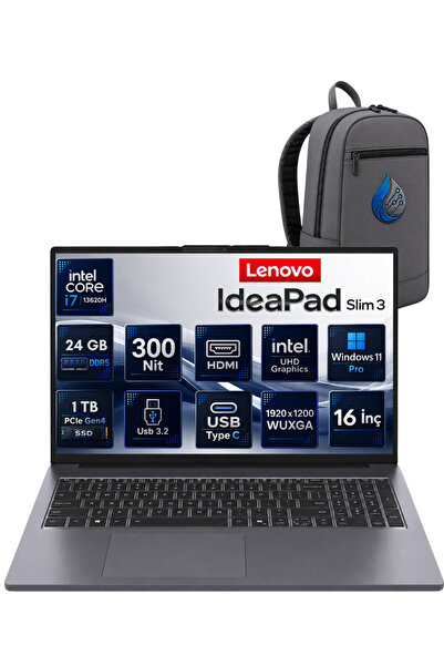 LENOVO IdeaPad Slim 3 16IRH10 Intel Core i7-13620H 24 GB DDR5 RAM 1 TB NVMe S...