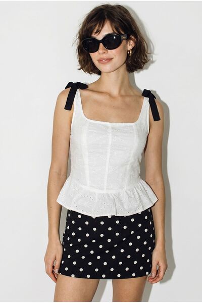 Hiccup LUCCI Top Corset Brodat Cu Decolteu Pătrat
