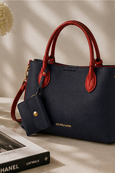 U.S. Polo Assn. USPA SHOULDER BAG US6557,NAVY-RED-WHITE