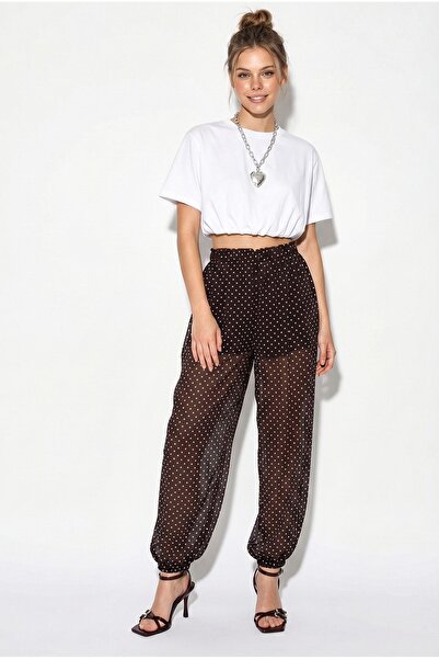 Hiccup LUCCI Pantaloni Jogger Din Șifon Cu Buline