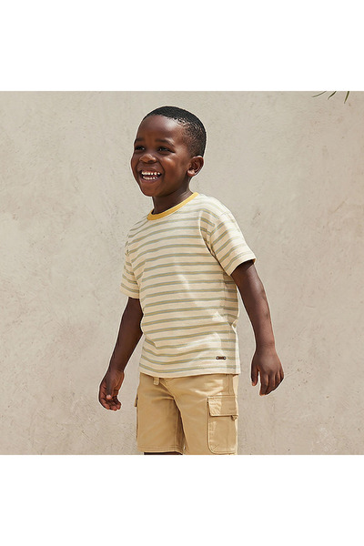 ELIGO Crew Neck Short Sleeves T-shirt with Stripes