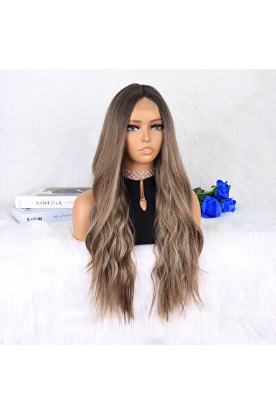colezium Brown Auburn Ombre Honey Foam Sparkling Tulle Wig