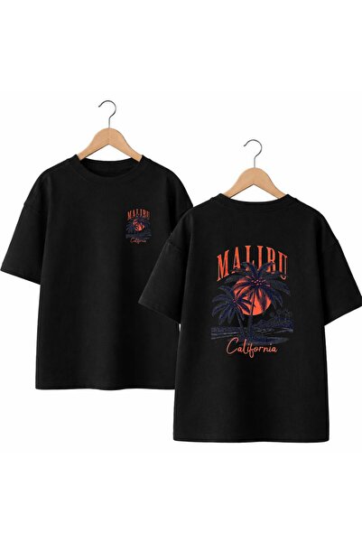 playwear تي شيرت ماليبو كاليفورنيا مطبوع من الخلف والصدر مصنوع من القطن بنسبة...