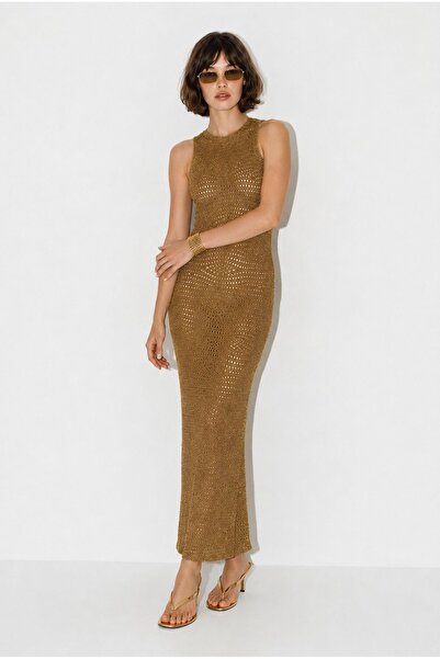 Hiccup LUCCI Rochie Maxi Bodycon Fără Mâneci, Texturată, Din Viscoză