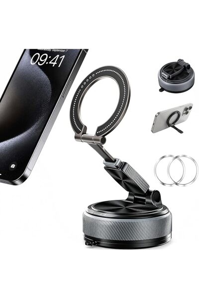 Generic Magnetic Car Phone Mount, Suction Cup Dashboard Windshield Holder | D...