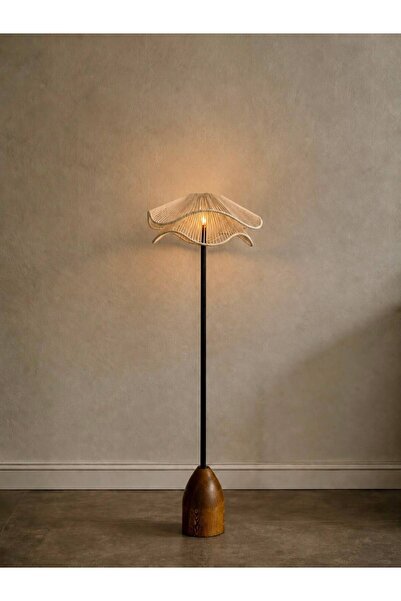 Artlight Atelier Halat Başlıklı Özel Tasarım Ahşap Krem Lambader