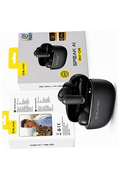 Blavec Căști traducătoare negre TWS BW-08 cu traducere AI pentru Realme 12 Pro
