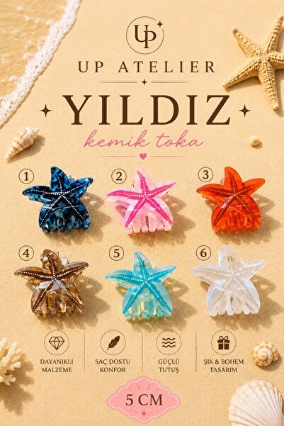 Up Atelier Beach Fashion Pink Starfish Buckle 5cm