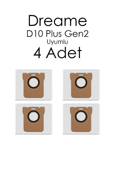Klintex Dreame D10 Plus Gen2 Compatible Dust Bag Replacement 4 Pieces