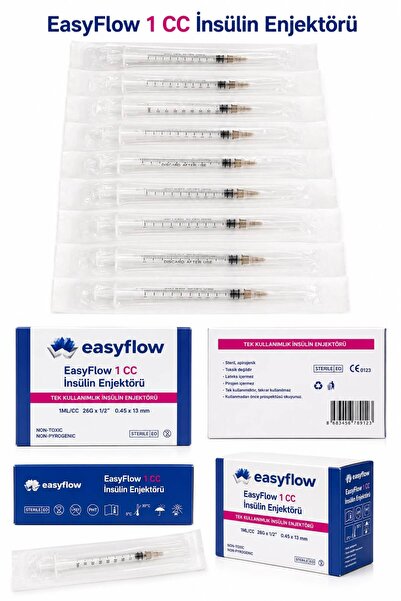 1 CC / 1 ML STERİL ENJEKTÖR 1 KUTU 100 ADET 26G X 1/2 0.45X13MM