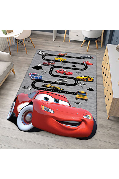 Artisan Home Store Cars Şimşek McQueen Desenli Çocuk Odası Halısı | Yarış Yol...