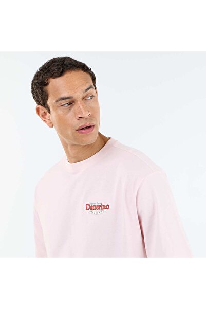 KIABI Short-sleeved T-shirt with front & back prints and embroidery PINK