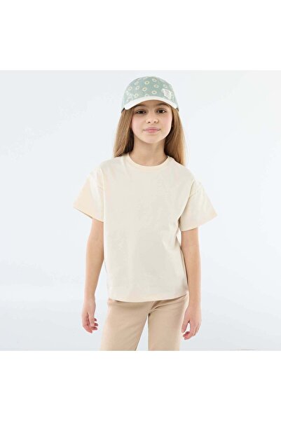 KIABI Short-sleeved Tough Cotton T-shirt BEIGE