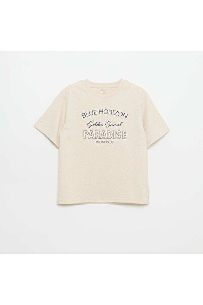 KIABI Printed short-sleeved T-shirt BEIGE