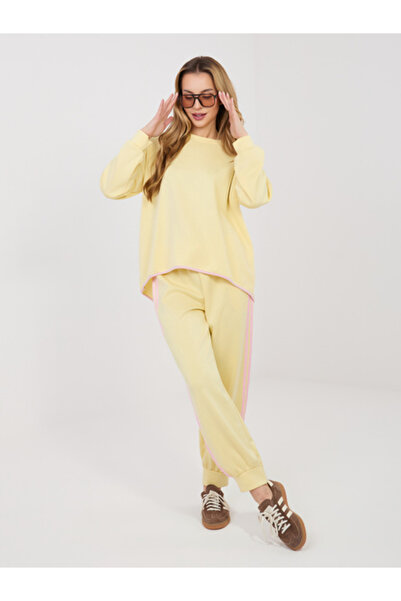 rue parıs Women's Sweatshirt, RUE PARIS, Polyester, Long Sleeve, Light Yellow...