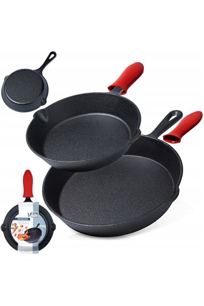 Vilde 2x Tigaie din inox pentru gaz, inducție, grătar, focar, cuptor 20-25 cm