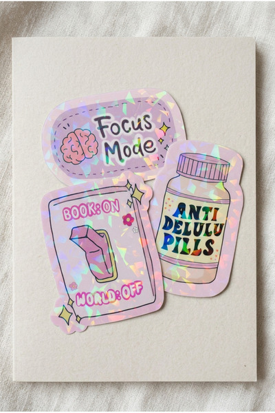 Plumie Hologramlı Laminasyonlu Book Lover Sticker Seti 3’lü