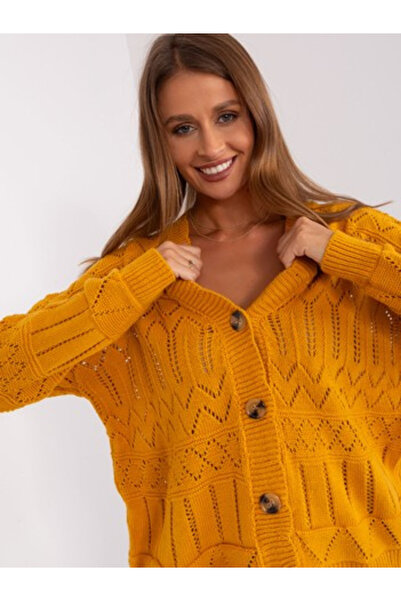 BADU Pulover Dama, BADU, Acril, Maneca lunga, Galben inchis, model BA-SW-8022...
