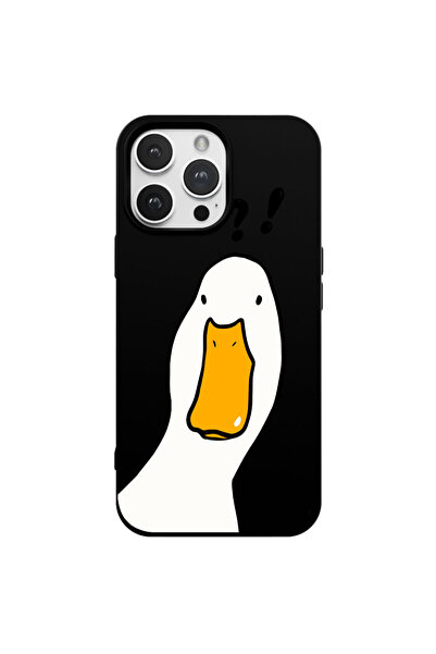 Casen iPhone 14 Pro Max Siyah What Duck Ördek Tasarımlı Kamera Korumalı Renkl...
