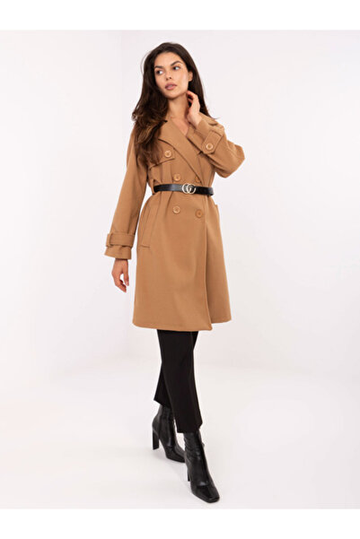 rue parıs Palton Dama, RUE PARIS, Poliester, Maneca lunga, Camel, model IT-FL...