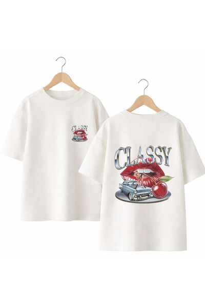 playwear Tricou elegant, cu imprimeu la spate și la piept, 100% bumbac, supra...