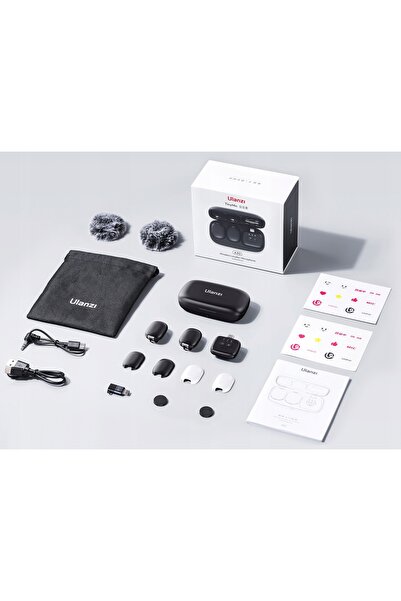 ulanzi 2x Microfon Wireless A30 3-în-1 cu USB-C, Lightning, Mini Jack 3,5mm