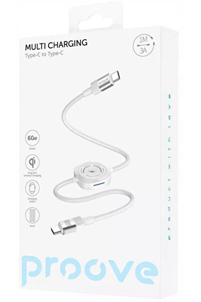 Proove Cablu 2x USB-C 60W + Încărcător QI pentru Telefon, Smartphone, Smartwatch
