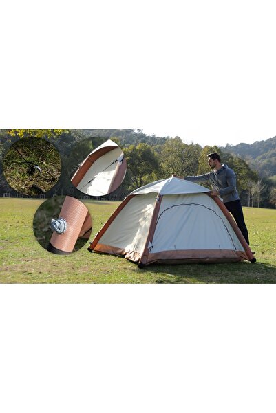 AEROGOGO Cort auto-închirțător cu pompă IPX7, cu auto-umflare, pentru camping