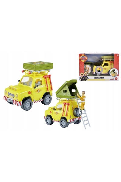Simba Set de pompieri cu mașină Jeep de salvare, cu cort, 4x4, cu figurină + ...