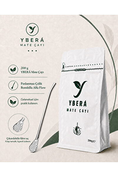 Ybera Mate Çayı Mate Çayı 200 gr ve Bombilla Alfa Flow Hediyeli