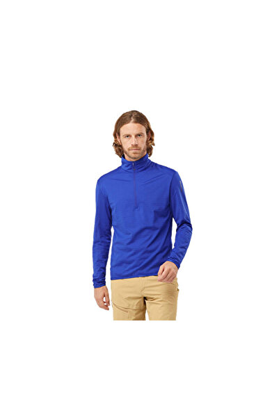 Salomon Essential Lightwarm Men's Outdoor Fleece Jacket Lc2001700 Blue