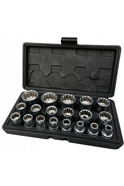 SilverTools Set de chei tubulare spline 8-32, 1/2 inch, 19 piese