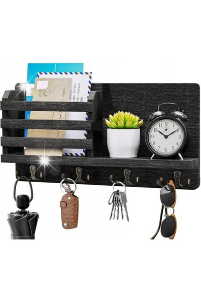 BotCase Suport din lemn pentru chei cu raft - Organizator pentru scrisori BOTC