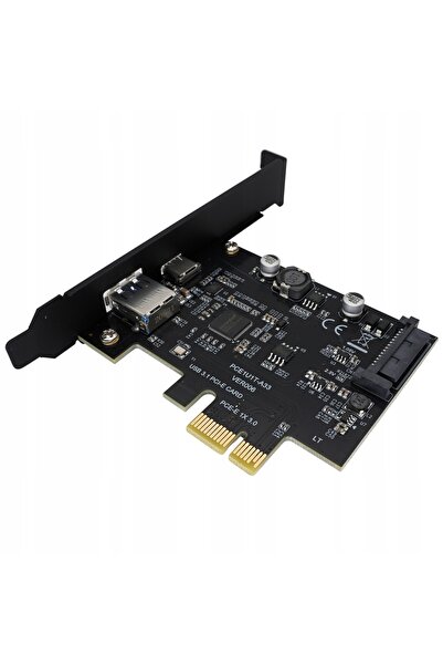 NO BRAND Placă adaptor pentru computer PCI PCIe 1X la USB A + C 3.1 Gen2 10Gbps
