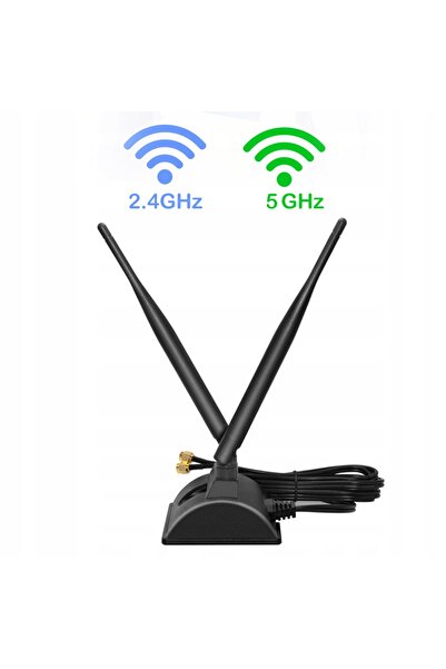 NO BRAND ANTENĂ WIFI 6DBI RP-SMA DUAL FRECVENȚĂ 2.4GHZ 5GHZ USB