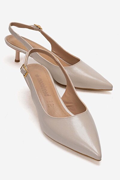 CCWAY AYAKKABI Women's Thin Heeled Open Back Pointed Toe Heeled Shoes Ten Kir...