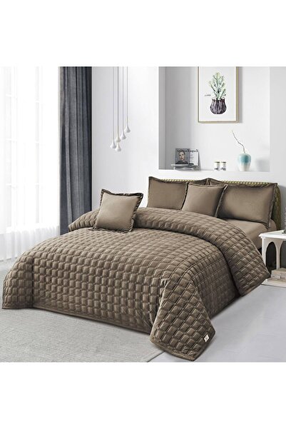 BIET ALMAFROSHAT Compact Set of Quilted Bedspread with Plain Quilted Bed Shee...