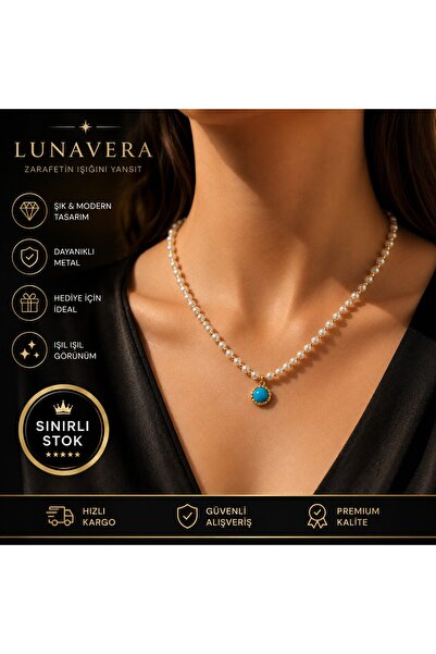 Lunavera Luxe Ürün Açıklaması: İnci görünümlü boncuklar ve nazar boncuğu deta...
