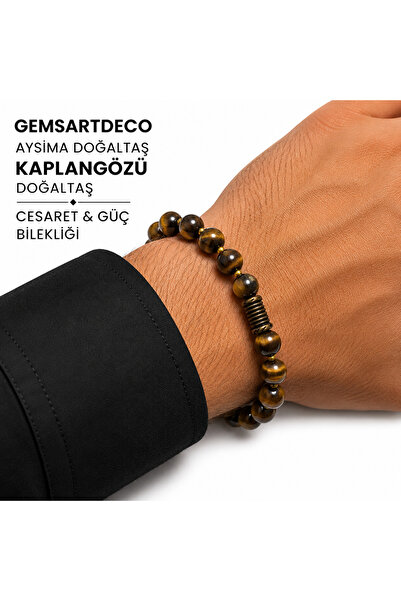 gemsartdeco سوار من الحجر الطبيعي KAPLANGÖZÜ (مقاس كبير خاص للرجال)