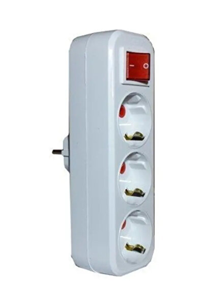 OEM Triplu stecher SCHUKO liniar + intrerupator 3500W 16A Mutlusan 001 170 03...
