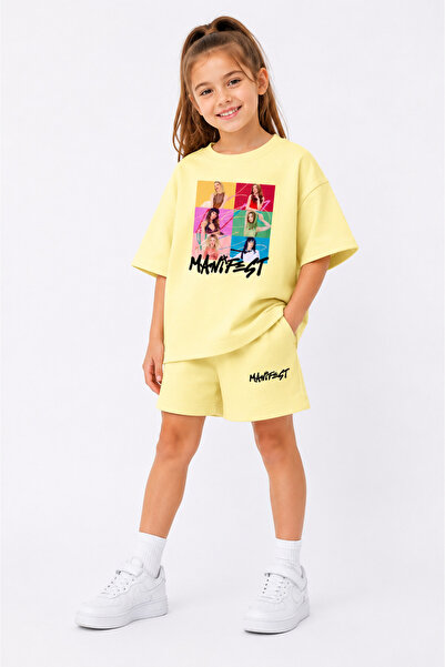 fasardi Manifest Girls M6Nifestgirls Printed Oversize 100% Cotton T-Shirt Sho...