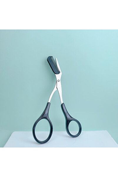 Choice4 مقص تشذيب الحواجب الجديد باللون الأسود مع مشط لإزالة شعر الوجه والرمو...