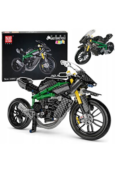 LeanToys Blocuri de construcție Motocicletă de curse sportivă Neagră 656 el.