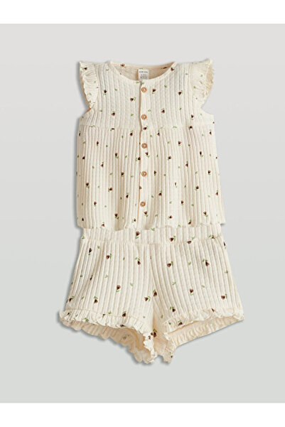 LC Waikiki Lc Waikik Baby Girl Blouse and Shorts 2-Piece Set