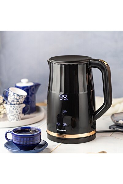 Klausberg Fierbător electric cu reglare a temperaturii 1.7L negru KB-7896