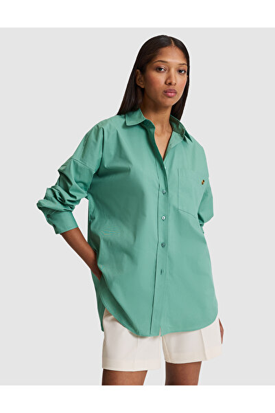 Pierre Cardin Green Oversize Long Sleeve Shirt 50328628-Vr054