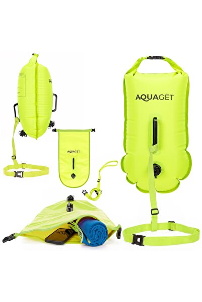 SERSIMO Sac gonflabil pentru înot, impermeabil, 15 L, 50x25x22 cm, verde lime