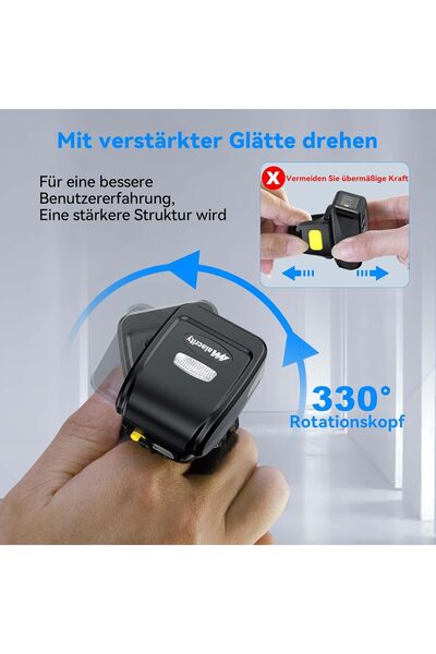 alacrity Scanner de coduri de bare portabil 1D 2D fără fir, Bluetooth, 2.4GHz...