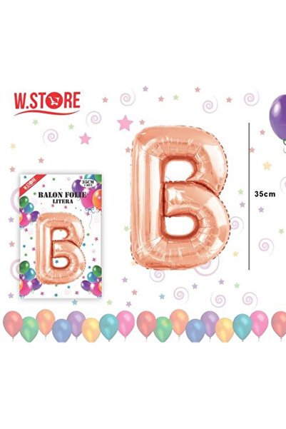 Re Balon folie literă A-Z roz auriu, înălțime 35 cm, autoetanșabil, decor pet...