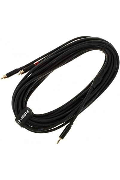 sssnake Cablu audio, SSSNAKE, Jack tată de 3.5mm la 2x RCA, Negru, 6 metri